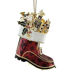 Santa's Boot Ornament 3-D