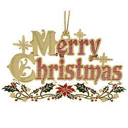 Merry Christmas Ornament 3-D Merry Christmas Ornament 3-D