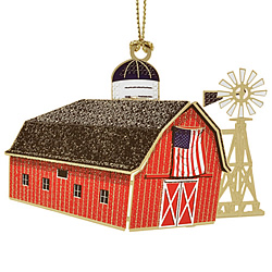 Americana Barn Ornament