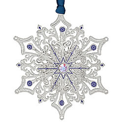 Glittering Snowflake Ornament (Silver)