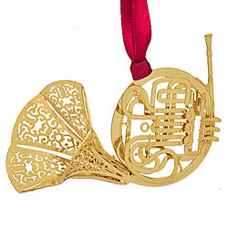 French Horn Ornament 3-D
