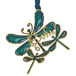 Breezy Dragonfly Collage Ornament (Blue) Breezy Dragonfly Collage Ornament (Blue)