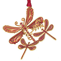 Rustic Dragonfly Collage Ornament