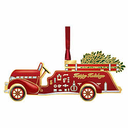 Christmas Fire Truck Ornament 3-D Christmas Fire Truck Ornament 3-D