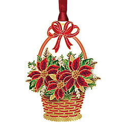 Poinsettia Basket Ornament