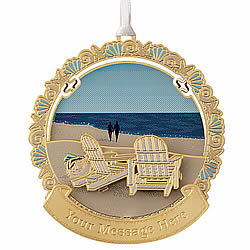 Adirondack Chairs on Beach Ornament