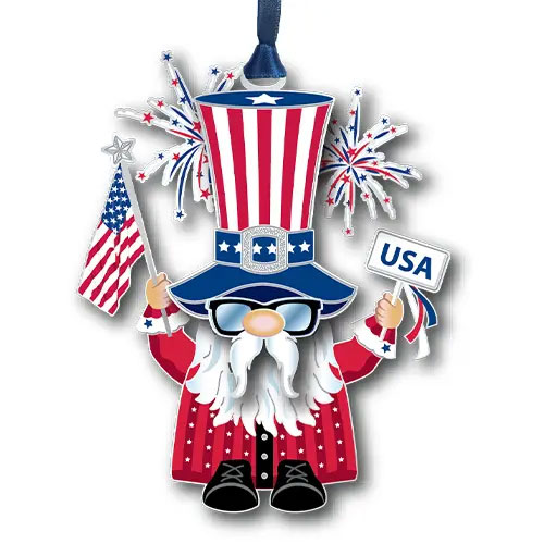 Patriotic Gnome Ornament - Click Image to Close