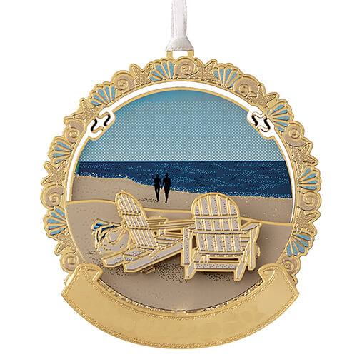 Adirondack Chairs on Beach Ornament (Single) - Click Image to Close