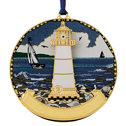 Rocky Lighthouse Ornament (Single) - Click Image to Close